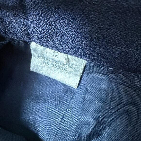 Emily Formal Suit Navy Size 12 Removable Collar, Skirt Pockets, Fully Lined - Picture 9 of 12